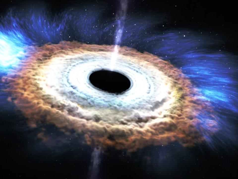 Massive black hole shredding a passing star