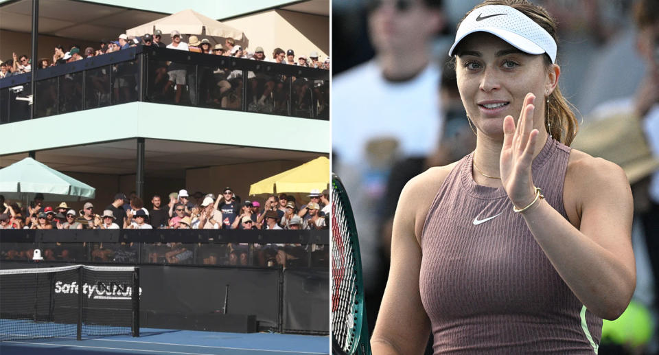 Seen here, Paula Badosa on Court 6 at the Australian Open.