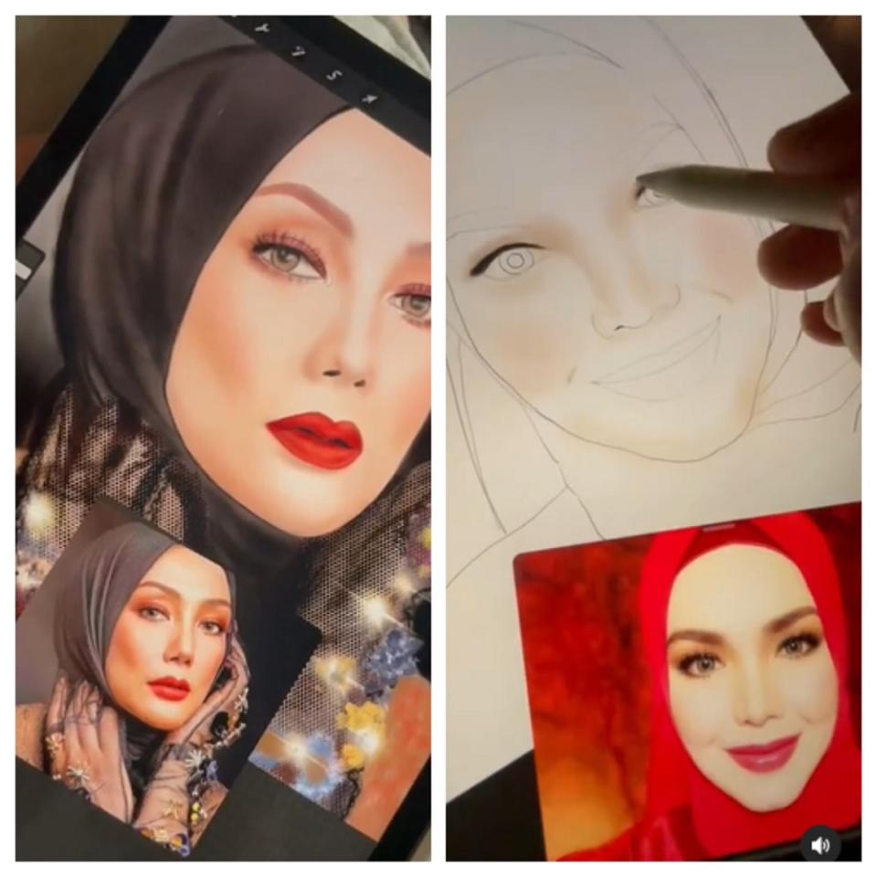 Some of Zulin's portraits include that of actresses Erra Fazira and Siti. ― Pictures via instagram/zulinaziz