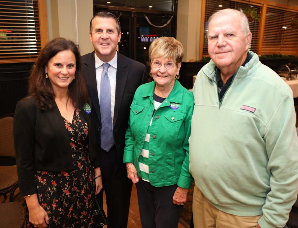 Mayor Robert Sullivan with wife Maria and parents Robert and Susan at a party at Tommy Doyle's at Sidelines after he was reelected on Tuesday, Nov. 8, 2023.