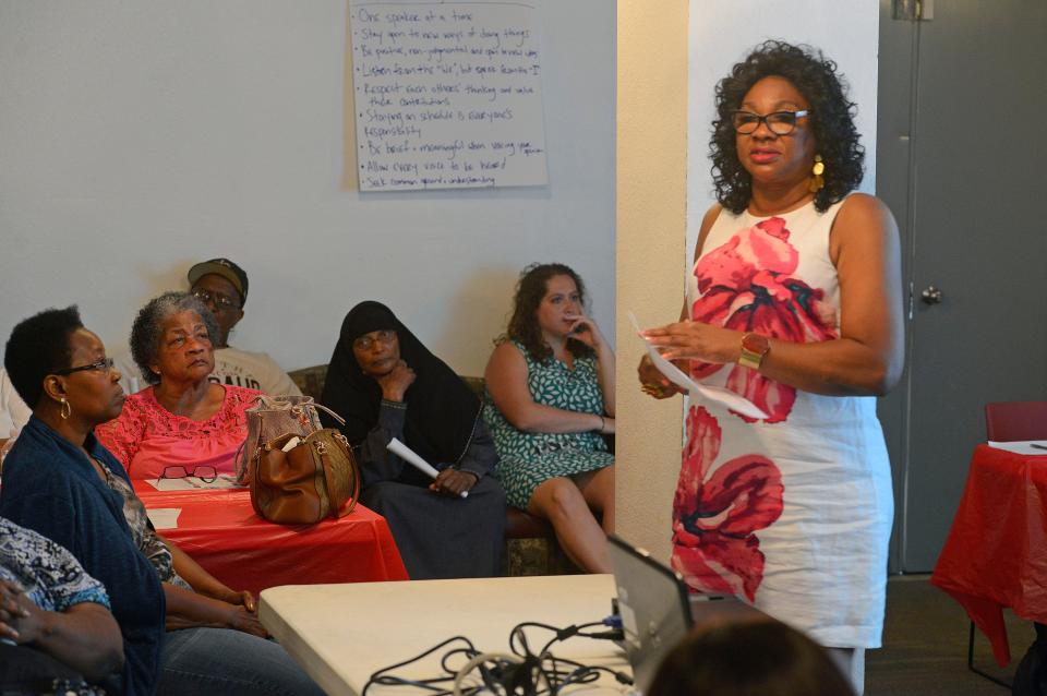 Beverly Wright, executive director of the Deep South Center for Environmental Justice, speaks Saturday, Aug. 12, 2017, during the Unity in the Family Ministry Environmental Justice Forum at All Faith Community Church.