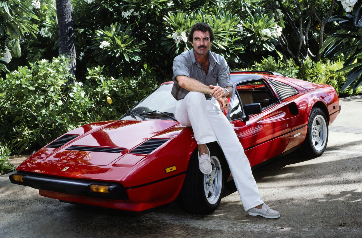 O'AHU - JANUARY 1: Magnum, P.I.  (alt.: MAGNUM PI  / MAGNUM, PI). A CBS television detective drama series. Pictured is Tom Selleck (as Magnum). (Photo by CBS via Getty Images)