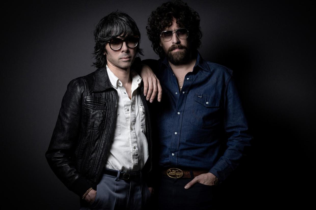 <span>Xavier de Rosnay and Gaspard Augé of Justice.</span><span>Photograph: Joel Saget/AFP/Getty Images</span>