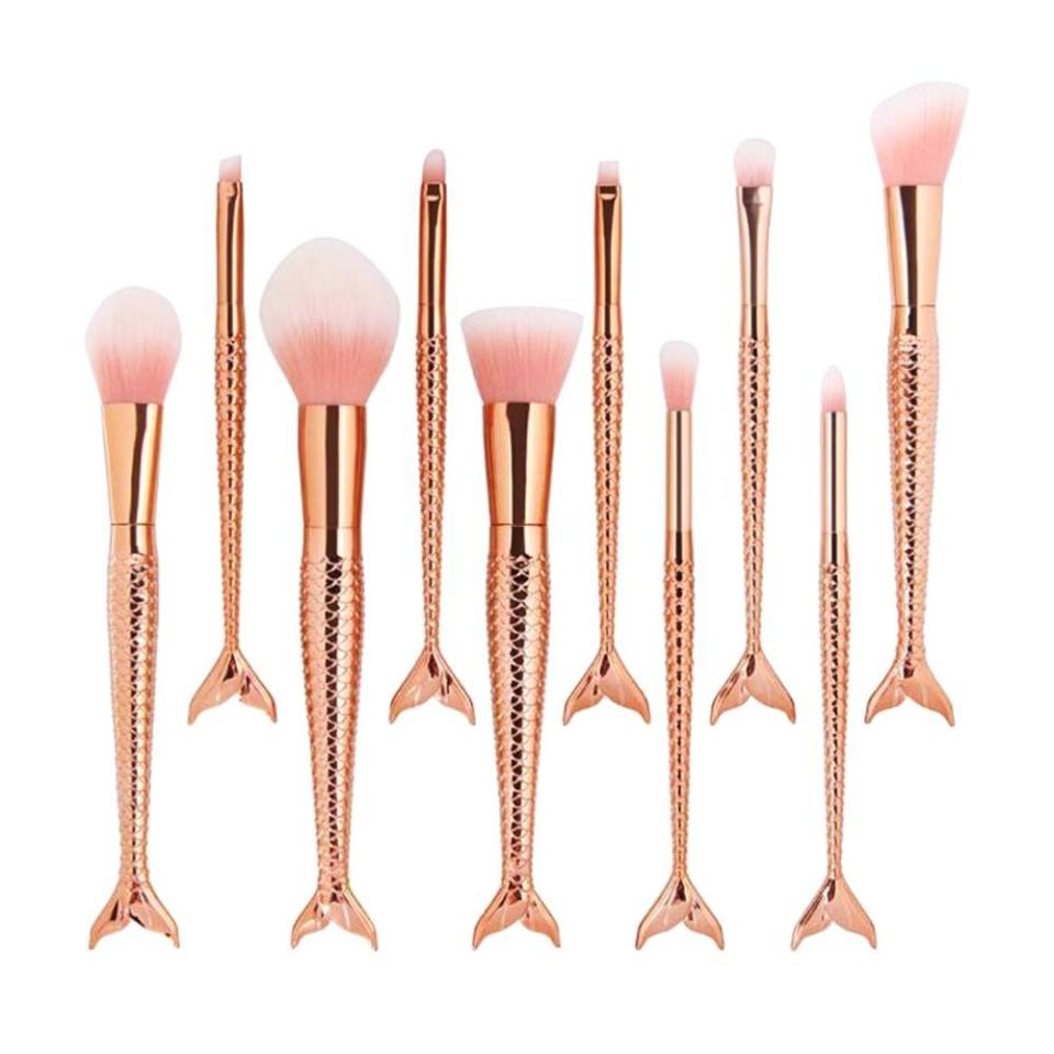 Rose Gold Mermaid Brush Set