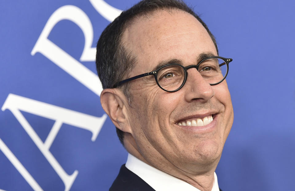 FILE - Jerry Seinfeld arrives at the CFDA Fashion Awards at the Brooklyn Museum on June 4, 2018, in New York. Ahead of President Joe Biden’s State of the Union speech on Tuesday, Feb. 7, 2023, The Associated Press instructed the artificial intelligence program ChatGPT to work up State of the Union speeches as they might have been written by some of history's most famous people, including Seinfeld. (Photo by Evan Agostini/Invision/AP, File)