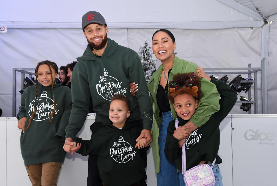 <p>Curry shares daughters Riley and Ryan, 7, and son Canon, 4, with wife Ayesha Curry. Last week, Ayesha shared a picture of their son Canon, who seems <a href="https://www.sheknows.com/parenting/articles/2759593/stephen-ayesha-curry-son-food-photos/" rel="nofollow noopener" target="_blank" data-ylk="slk:to be a little food critic;elm:context_link;itc:0;sec:content-canvas" class="link ">to be a little food critic</a> like his mama!</p> <p>In interview with <em><a href="https://www.sheknows.com/health-and-wellness/articles/2689647/ayesha-curry-healthy-food-relationship-myfitnesspal-interview/" rel="nofollow noopener" target="_blank" data-ylk="slk:SheKnows;elm:context_link;itc:0;sec:content-canvas" class="link ">SheKnows</a> </em>in Dec. 2022, the <em>Full Plate </em>author revealed that she is conscious how she talks about food around her family. “I cannot say I’m on a diet or I cannot say, ‘I’m watching what I eat,’” she told us. “I try to make sure that I don’t use those terms around them. “Instead, I’m like, ‘Today, I’m going to have like a healthier meal.’ It’s rephrasing things that way in front of them because they really are watching.”</p>