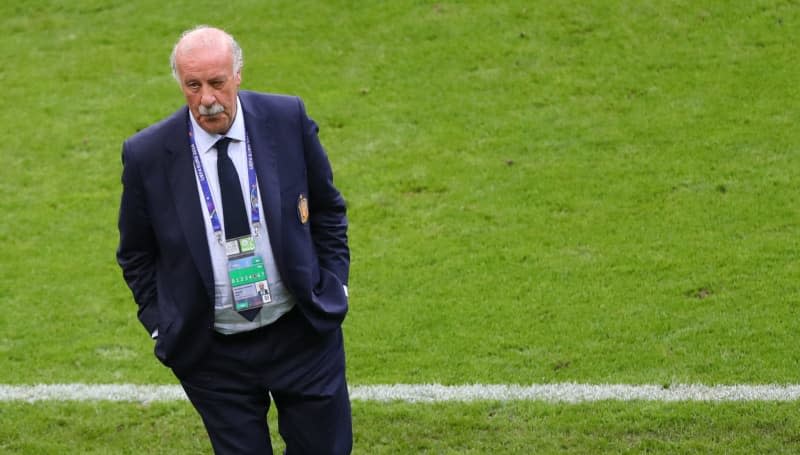 Then Spain coach Vicente del Bosque pictured during the UEFA EURO 2016 Round of 16 soccer match between Italy and Spain at Stade de France in Saint-Denis. picture alliance / dpa