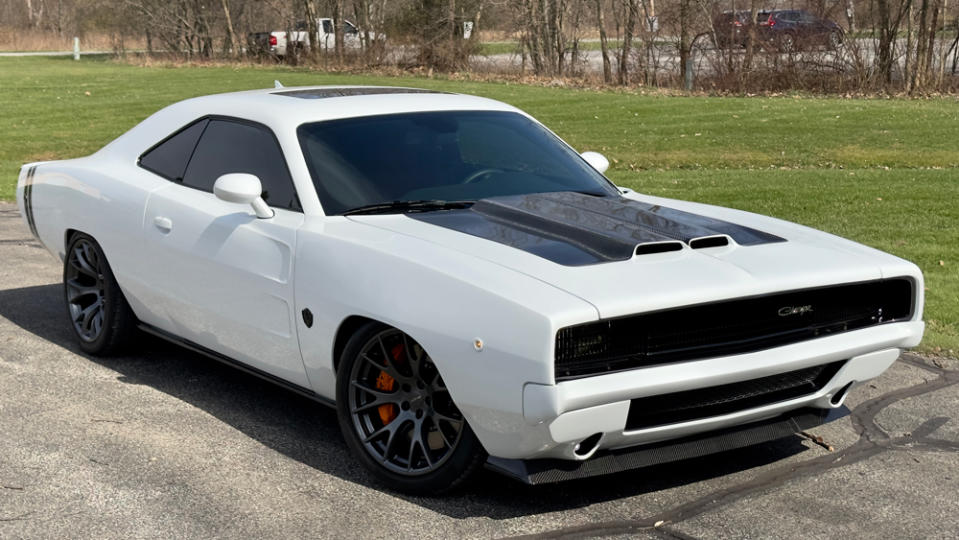 An example of the ExoMod Concepts C68 Carbon series, which is a Dodge Challenger Hellcat reimagined as a 1968 Dodge Charger with 1,000 hp.