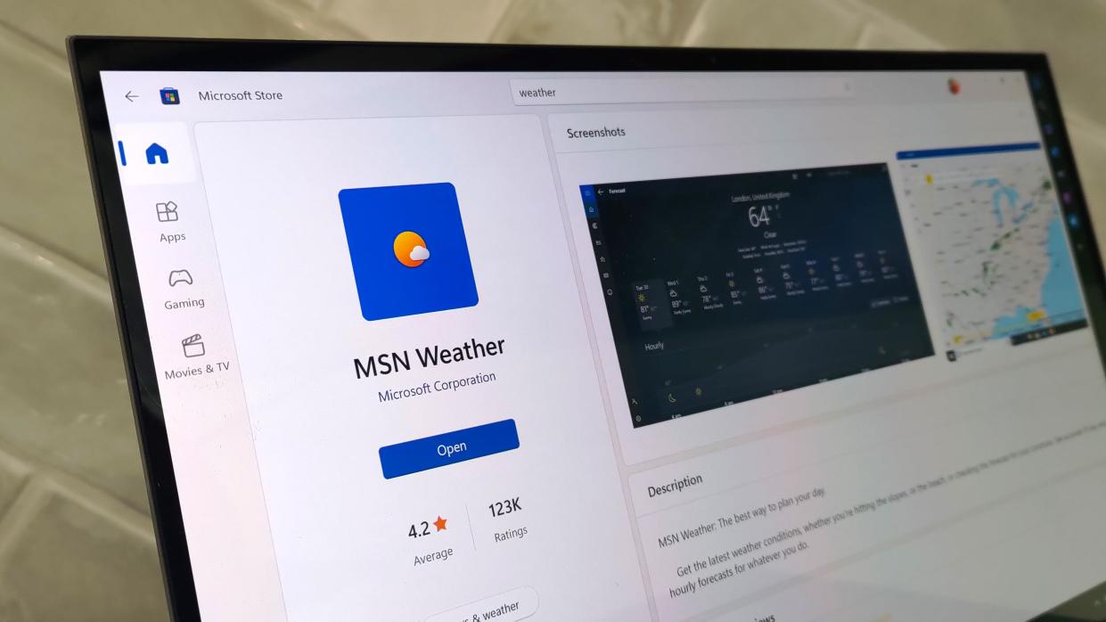  MSN Weather app in Microsoft Store. 