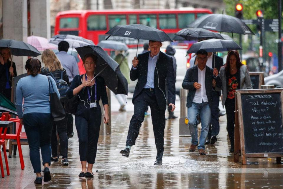 Londoners face a wet weekend as heavy rain is forecast (AFP/Getty Images)