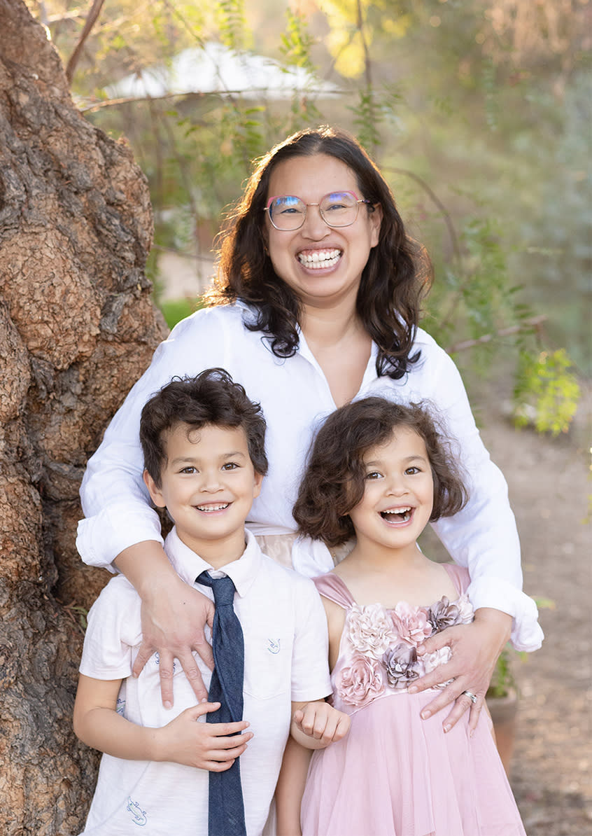 Writer Jennifer Chen with her children, Clark and Chloe Hay. (Courtesy Ariel Cannon Photography)