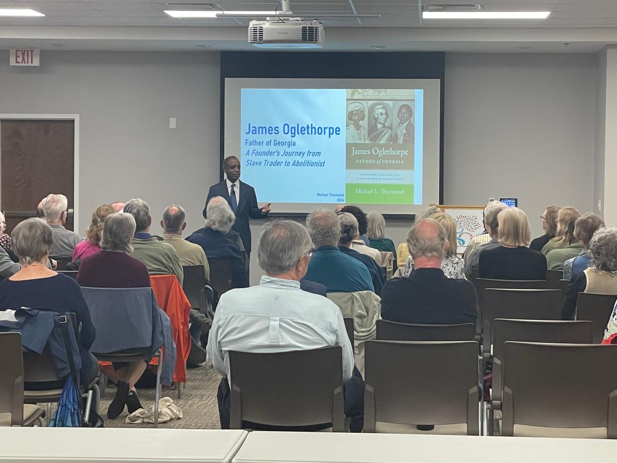 Michael Thurmond gives a lecture on James Oglethorpe in one of The Learning Center's new lecture halls.