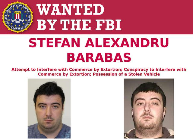 <p>FBI</p> Stefan Alexandru Barabas was a fugitive until his arrest in Hungary in 2022