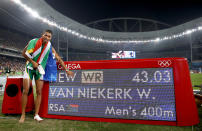 <p>A generation can make all of the difference. Odessa Swarts of South Africa wasn't allowed to qualify for her national team because of apartheid. Years later, her son Wayde van Niekerk qualified, won gold in the 400-meter sprint in Rio and broke a 15-year-old world record. Color does not define this family. He said following the win, "When I got over the finish line, I felt like a proud South African, not a proud colored South African". (Photo by Cameron Spencer/Getty Images) </p>
