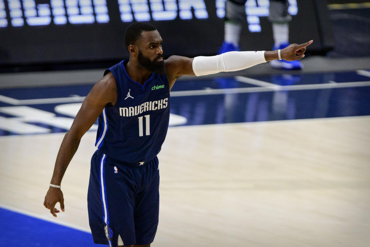 Dallas Mavericks forward Tim Hardaway Jr. agreed to a four-year, $72 million deal to remain in Dallas. (Jerome Miron/USA TODAY Sports)