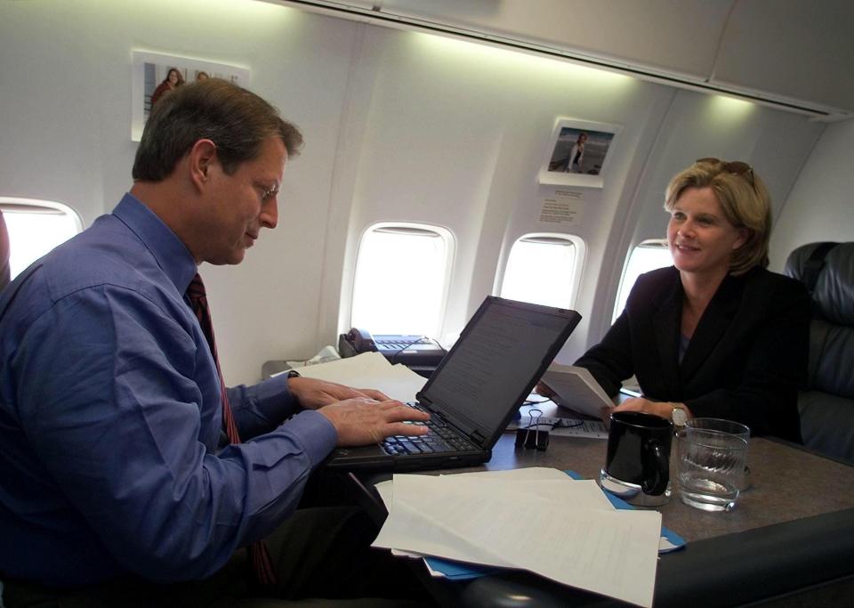 Al and Tipper Gore on Air Force Two