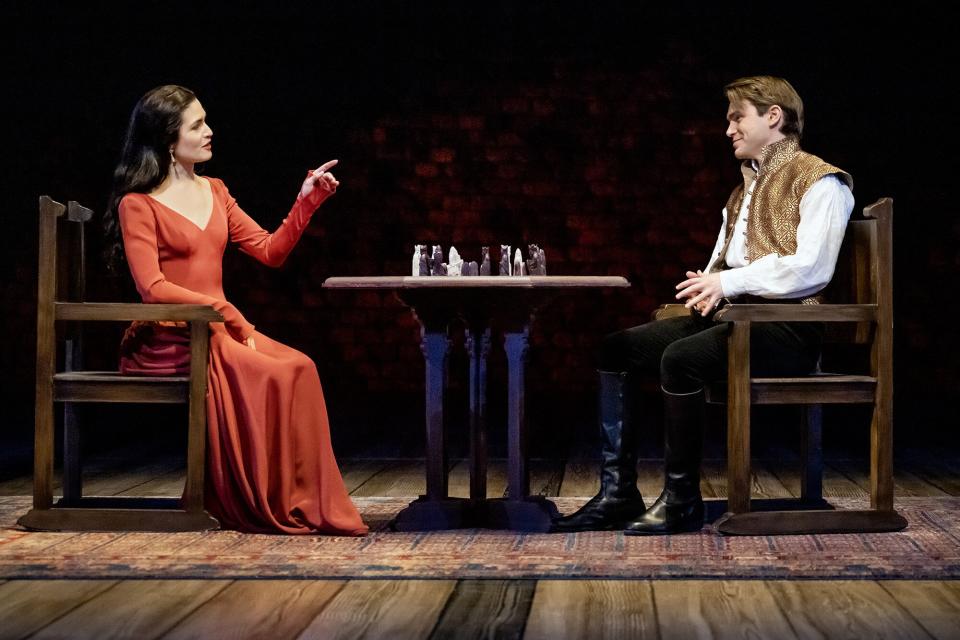 LCT Camelot #783r - Phillipa Soo and Andrew Burnap in Lincoln Center Theater's production of CAMELOT. Credit to Joan Marcus