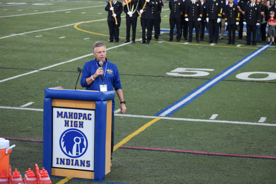 Mahopac Superintendent of Schools Anthony DiCarlo has revived an old Indian mascot logo, which depicts a Plains Indian in ceremonial headdress.