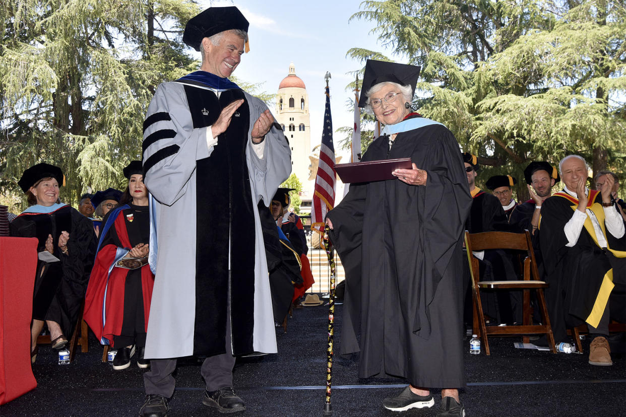 105 year old earns masters of arts in education Stanford University master's degree recipient virginia hislop (Charles Russo for Stanford University)