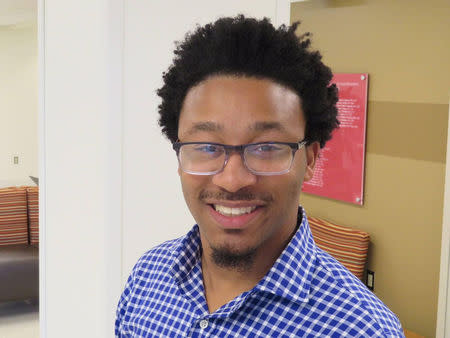 Michael Jefferson who works as a graduate assistant at Indiana University, poses in Bloomington, Indiana, U.S., February 6, 2018. Picture taken February 6, 2018. Michael Jefferson/Handout via REUTERS