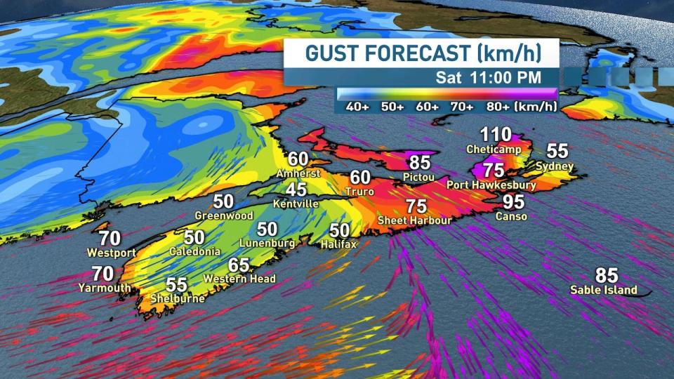 The strongest winds will be limited to about a 6 hour period as the storm blows through.