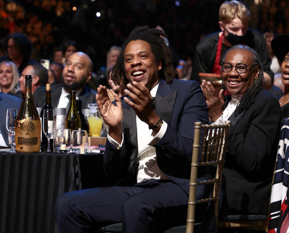 jay-z claps during the event