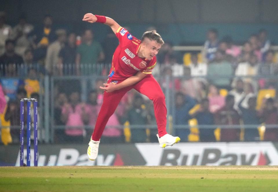 Punjab Kings' Sam Curran bowls a delivery (AP)