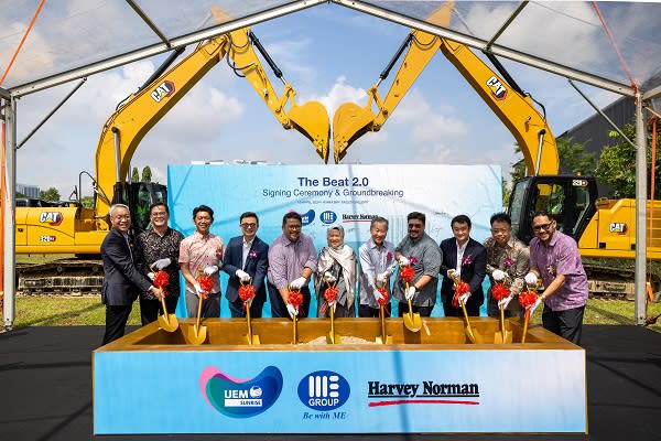 The Beat 2.0 groundbreaking and signing ceremony between Mega Legacy (M) Sdn  Bhd, a joint venture company of UEM Sunrise Berhad, Harvey Norman Malaysia, and BM  Green Energy Sdn Bhd