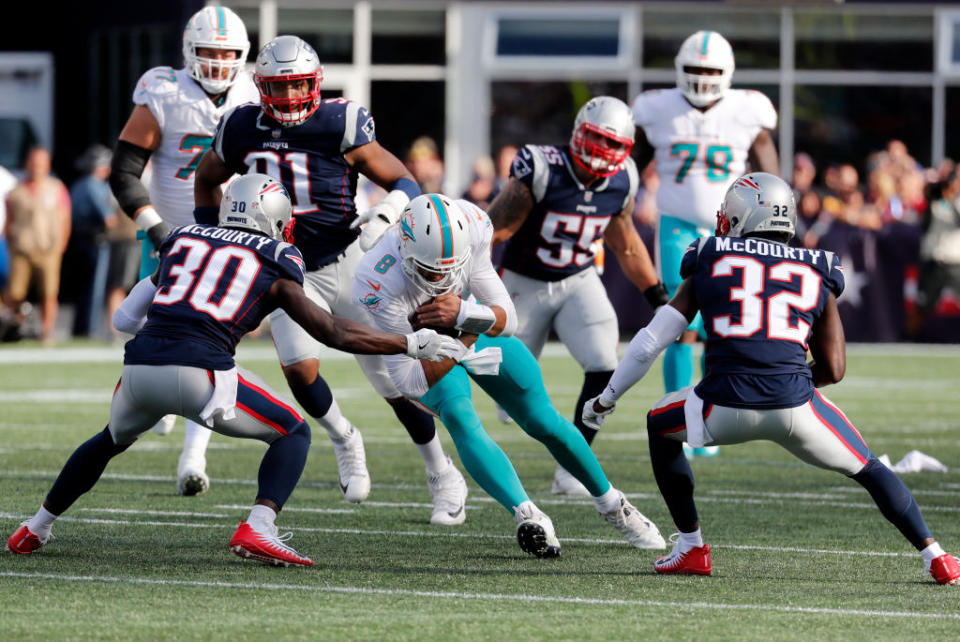 Jason McCourty, 30, and Devin McCourty, 32, found themselves on the same NFL team for the first time in 2018. (Getty)