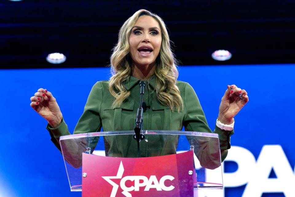 Lara Trump spoke at CPAC this week sayhing she wants her son to know “its okay to be a patriot” (AP)