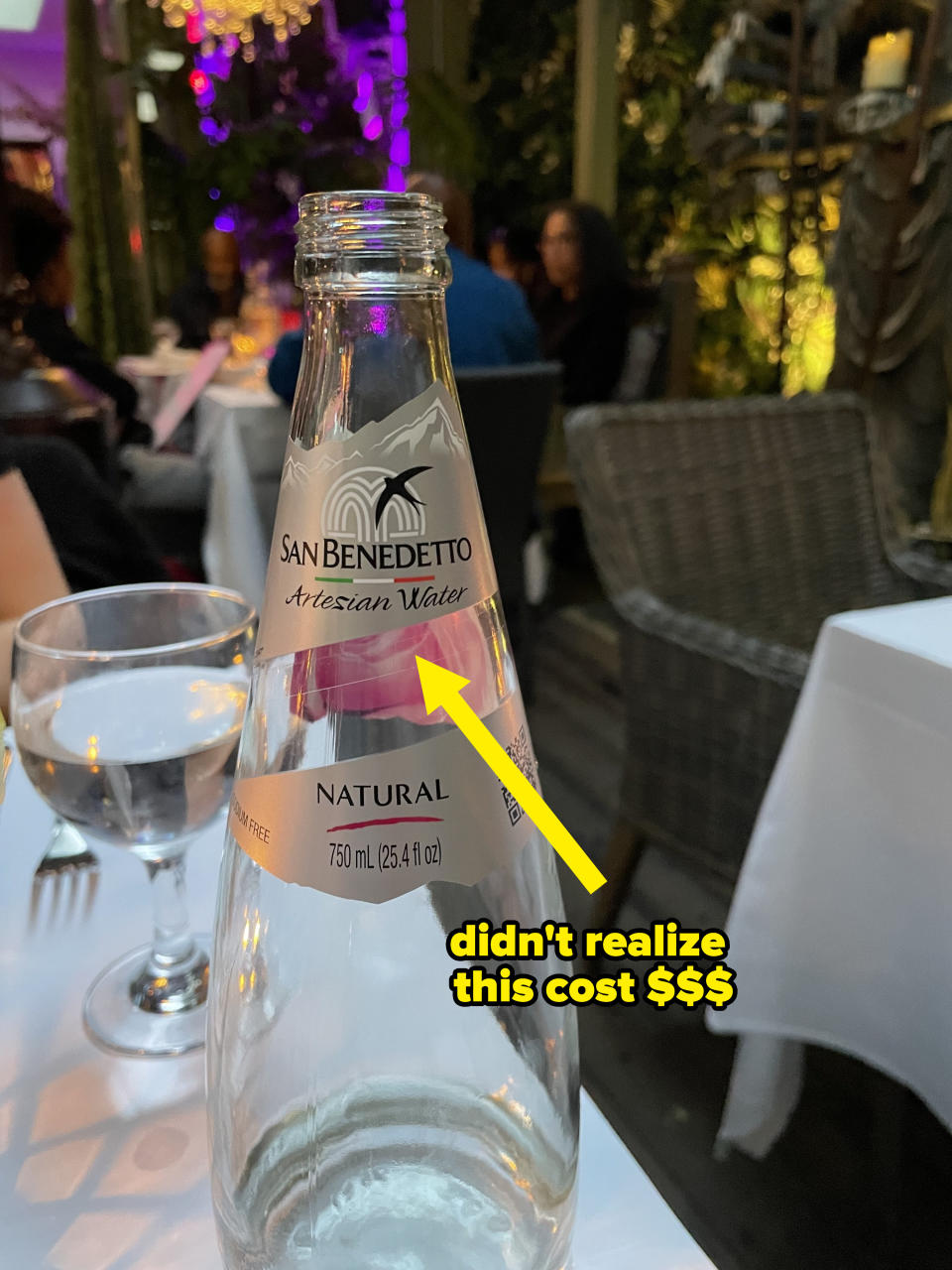 A shot of the bottled water on the table