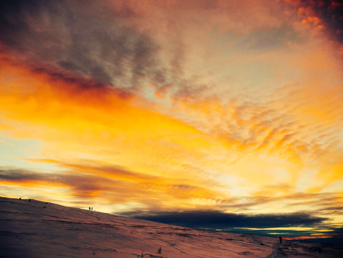 sunset over Mount Storsteinen