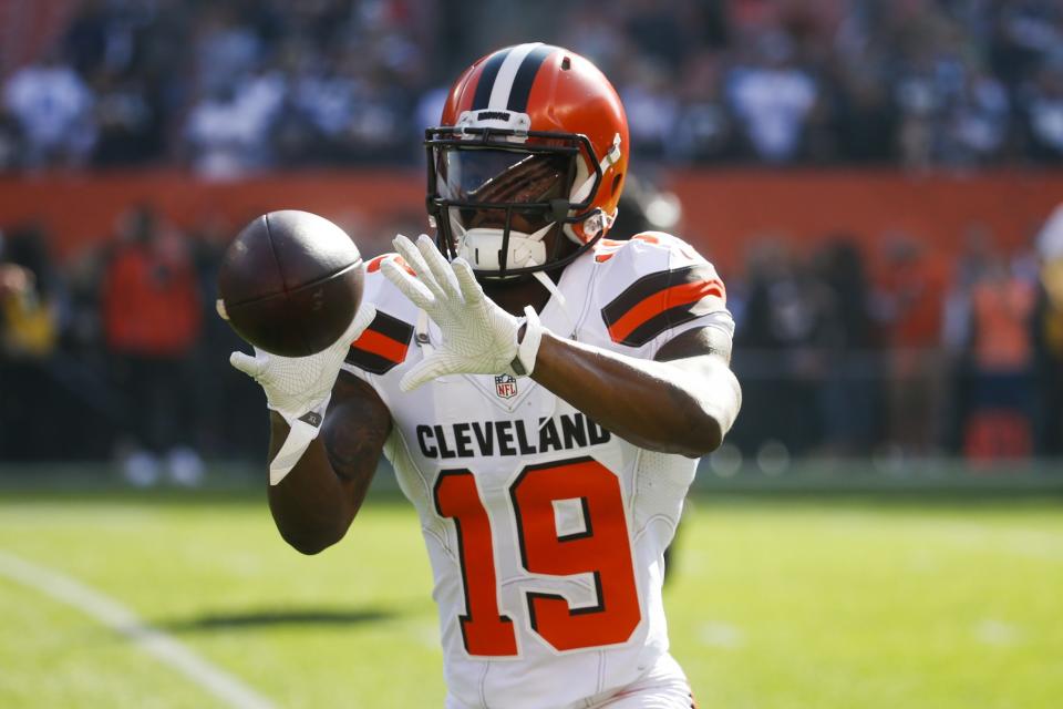 Cleveland Browns wide receiver Corey Coleman suffered an injury in a most creative way. (AP)