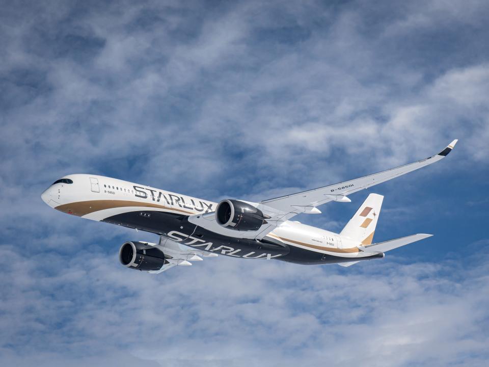 Starlux Airlines A350 flying.