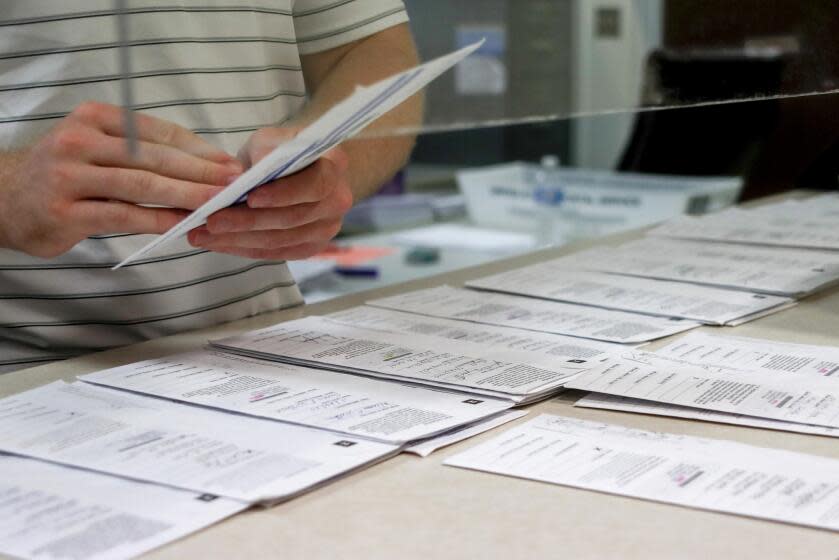 May 28, 2020 photo of processing work on mail in ballots for the Pennsylvania Primary election