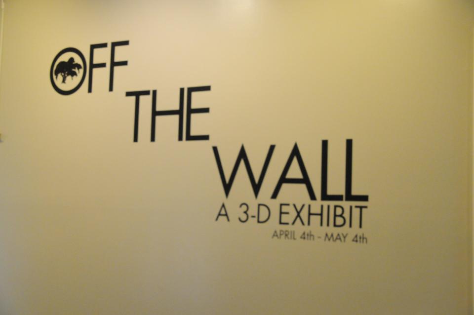 Ironically, the name of the exhibit now at Laurel Arts is a focal point on one of its walls.