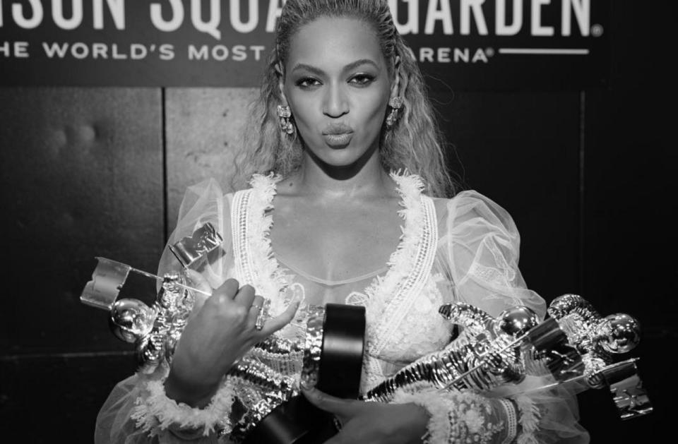 And Beyonce posed this #GirlBoss photo of herself with her BILLIONS of Awards. Okay, eight award, but that’s still a heck of a lot…