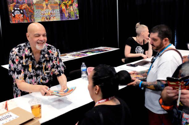 George Perez signs autographs during the Seventh Annual Amazing Las Vegas Comic Con on June 14, 2019.