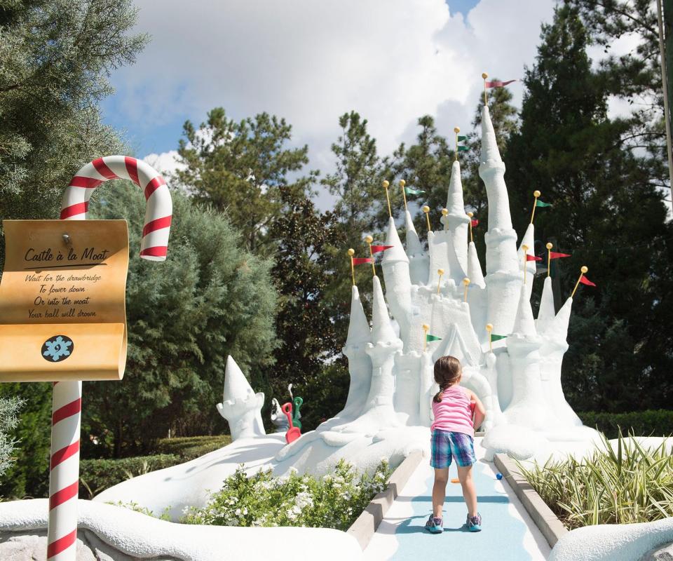 Guests can choose between the Winter Course or Summer Course at Disney's Winter Summerland Miniature Golf Course.