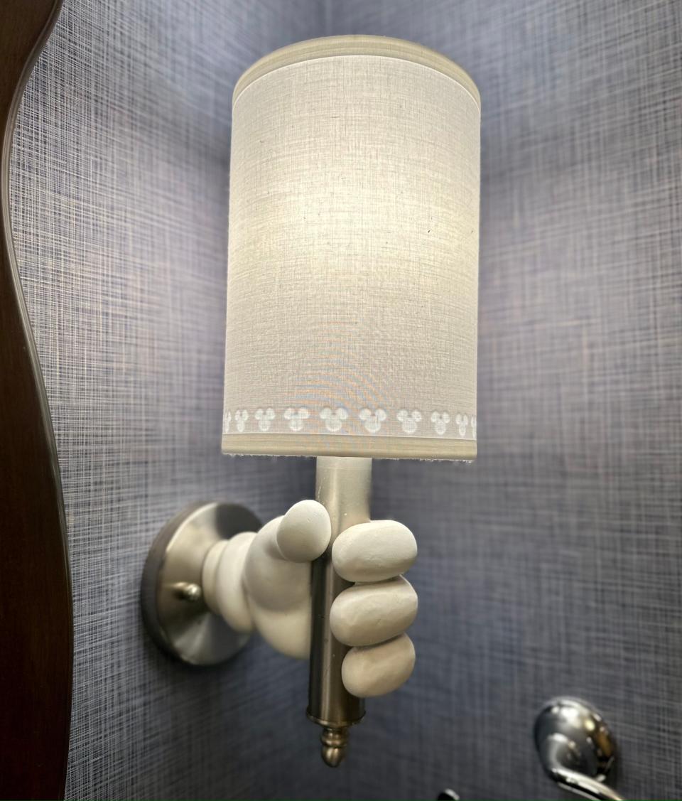 mickey mouse lamp in a standard room at disneyland hotel