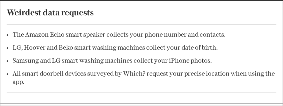 smart devices weird data requests