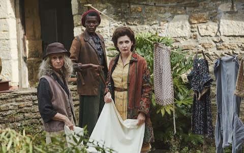 Rita Tushingham, Sheila Atim and Kathy Kiera Clarke in The Pale Horse - Credit: Jonny Birch