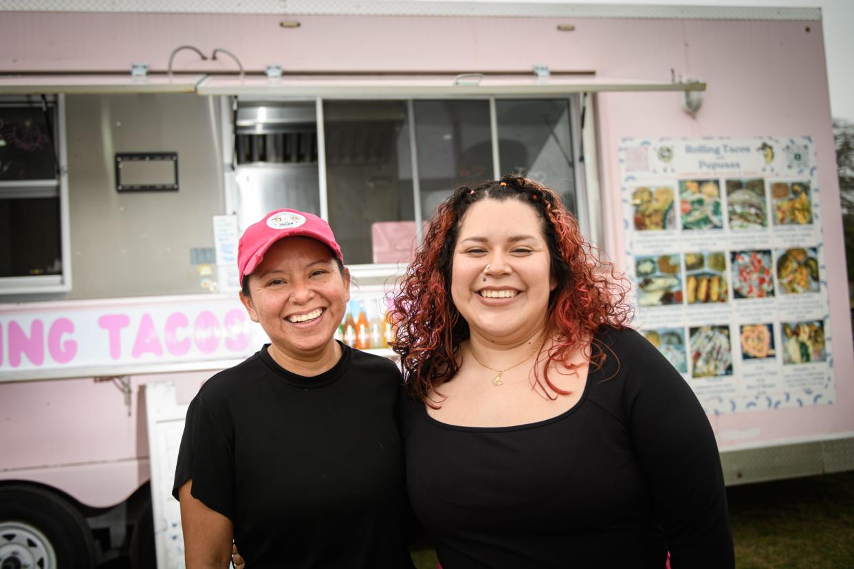 Yeni Lopez, left, and her daughter Zully Sherpinskas run the Rolling Tacos and Pupusas food truck.