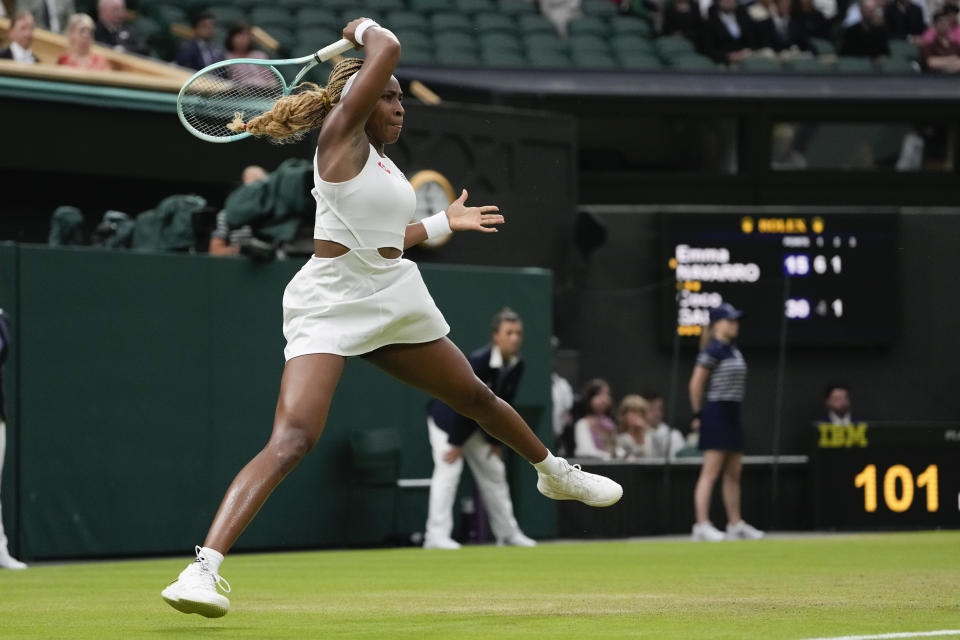 Emma Navarro eliminates Coco Gauff at Wimbledon to reach her first