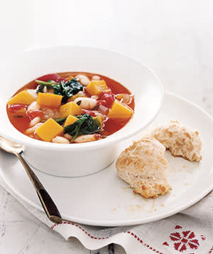 Squash and Bean Soup with Parmesan Biscuits