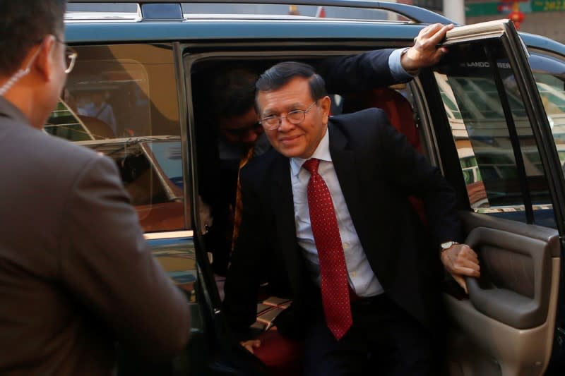 Cambodian opposition leader Kem Sokha arrives at the Municipal Court of Phnom Penh, Cambodia