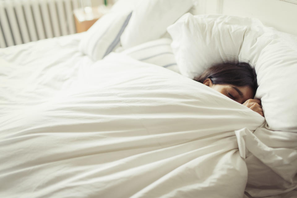 Getting a good amount of sleep will help to reduce tension and stop you giving into cravings. Source: Getty