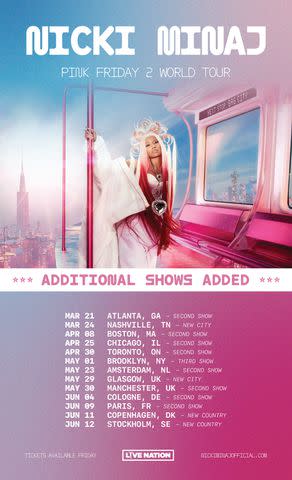 <p>Nicki Minaj</p> Nicki Minaj Pink Friday 2 World Tour Poster