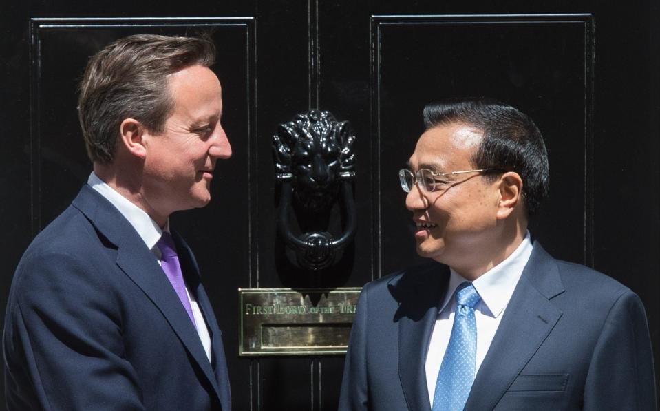Britain was labelled in China's press as 'an old, declining empire' while Chinese Premier Li Keqiang met with David Cameron