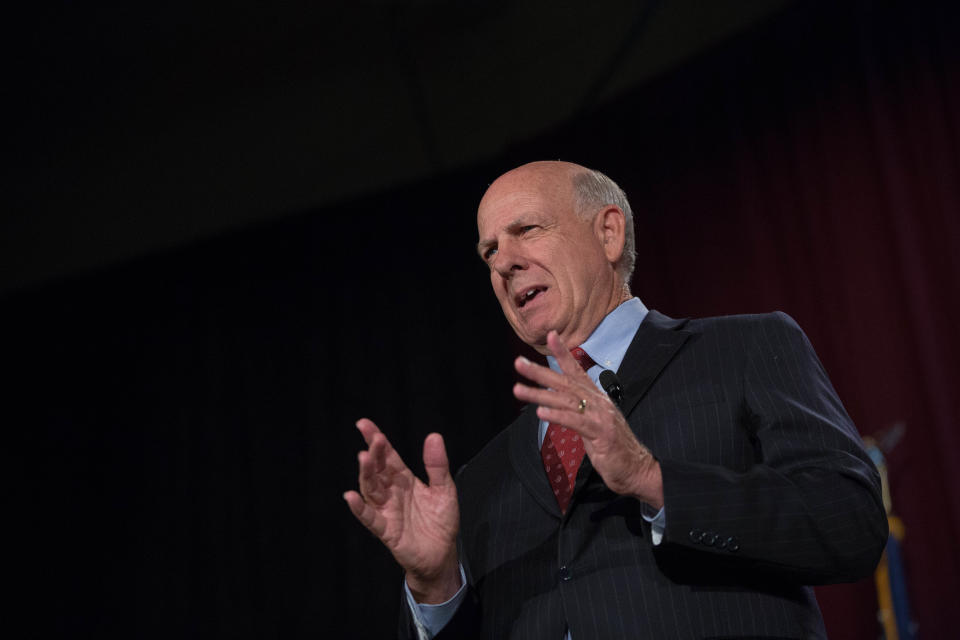 Rep. Steve Pearce, candidate for New Mexico Governor, speaks at the 2018 Domenici Public Policy Conference, Thursday, September 13, 2018, at the Las Cruces Convention Center.